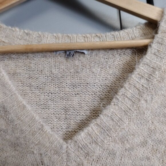 FATE Wool Blend Sweater Vest Size Small Beige V-Neck Soft Cozy Knit - Picture 5 of 15